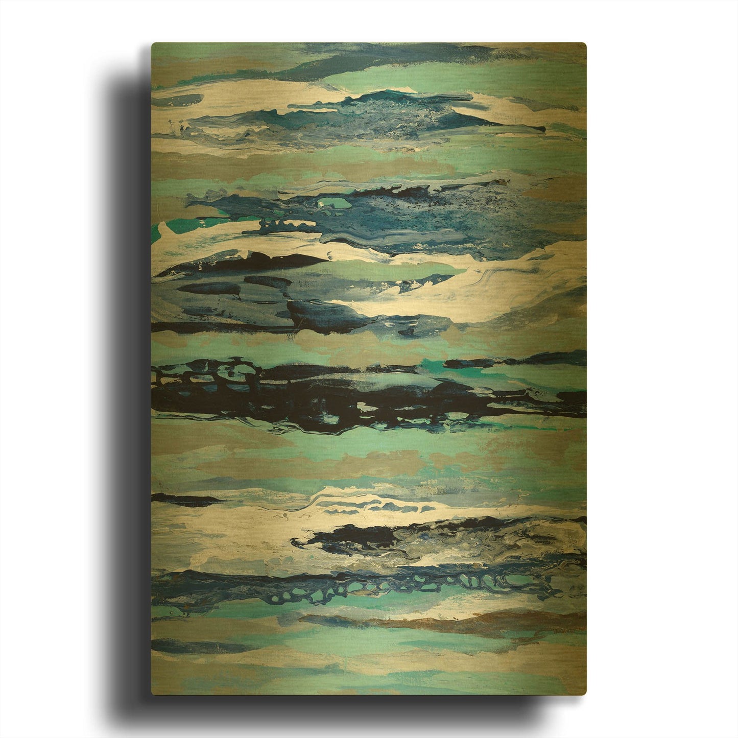 'Coastal Sea Foam I' By Silvia Vassileva Gold Metal Wall Art