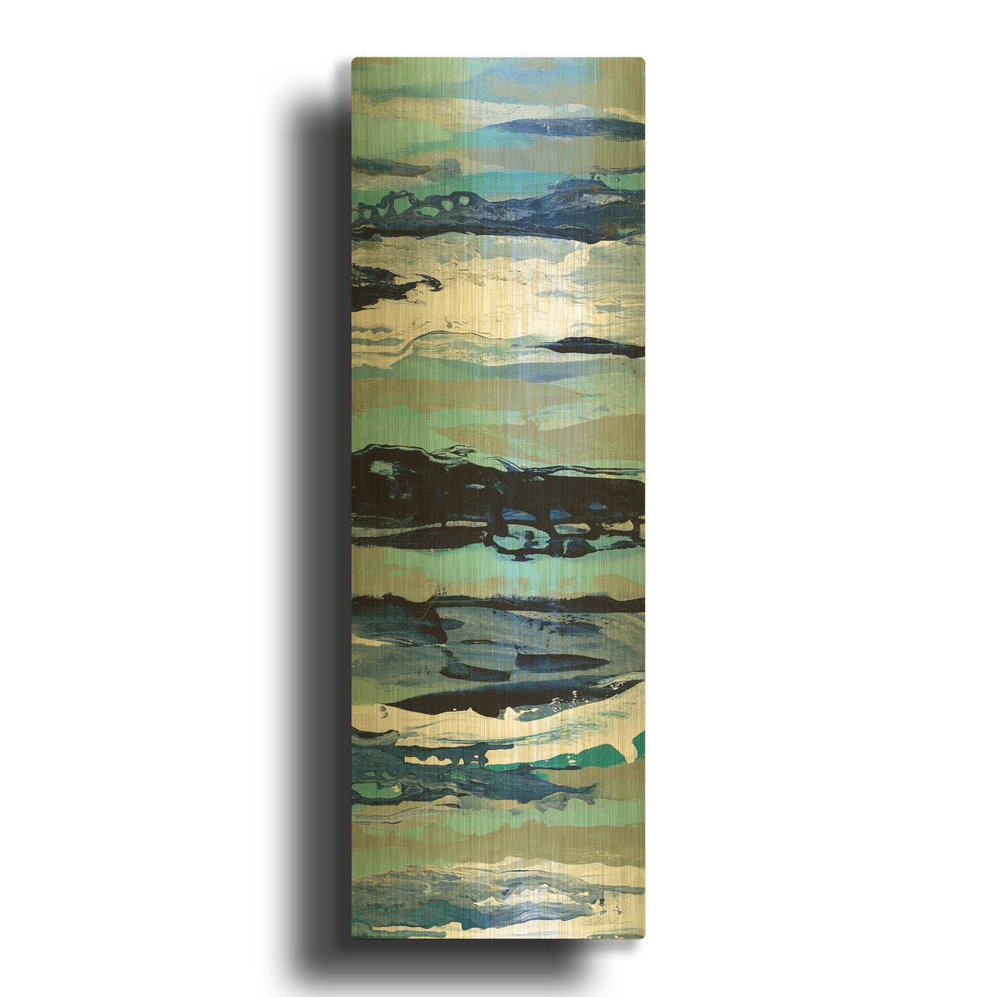 'Coastal Sea Foam III' By Silvia Vassileva Gold Metal Wall Art