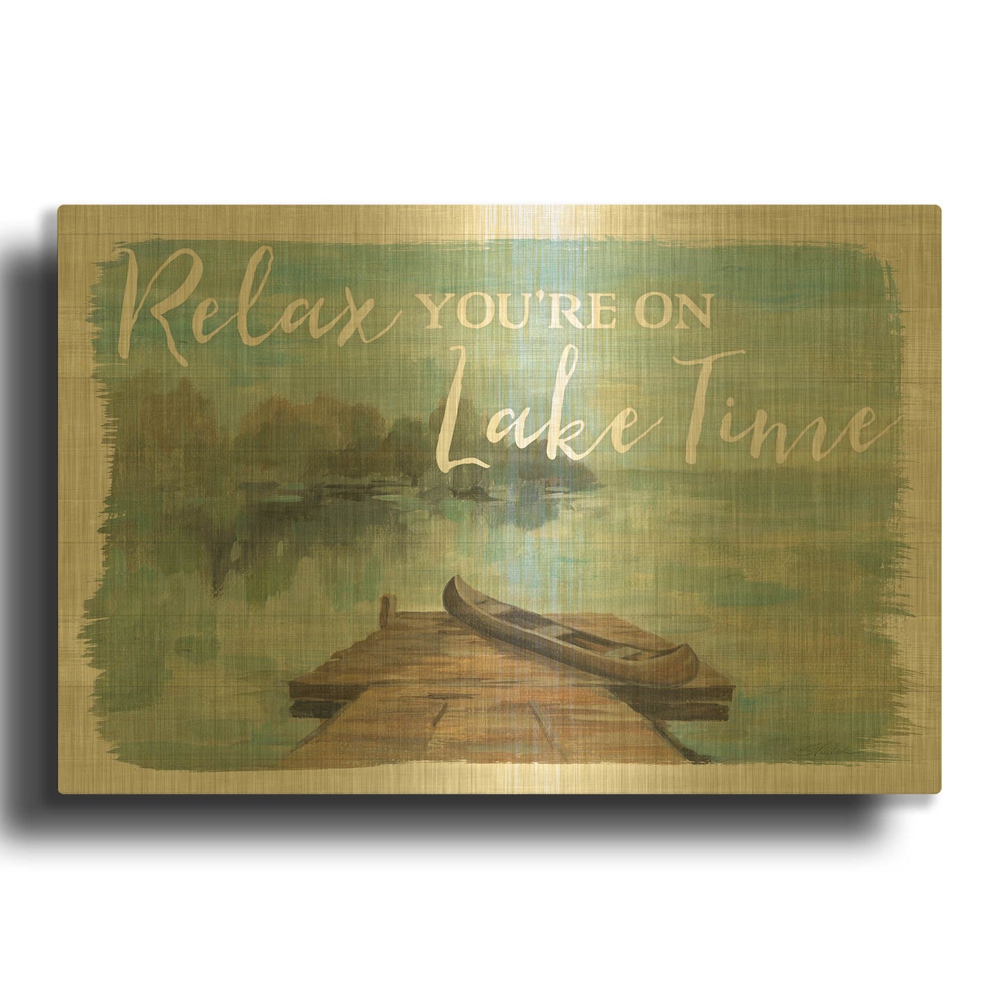 'Lakeside Retreat II' By Silvia Vassileva Gold Metal Wall Art