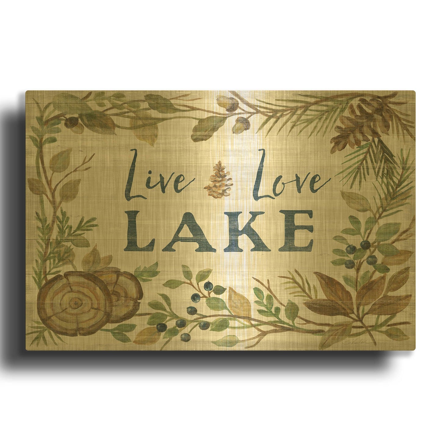 'Lakeside Retreat III' By Silvia Vassileva Gold Metal Wall Art