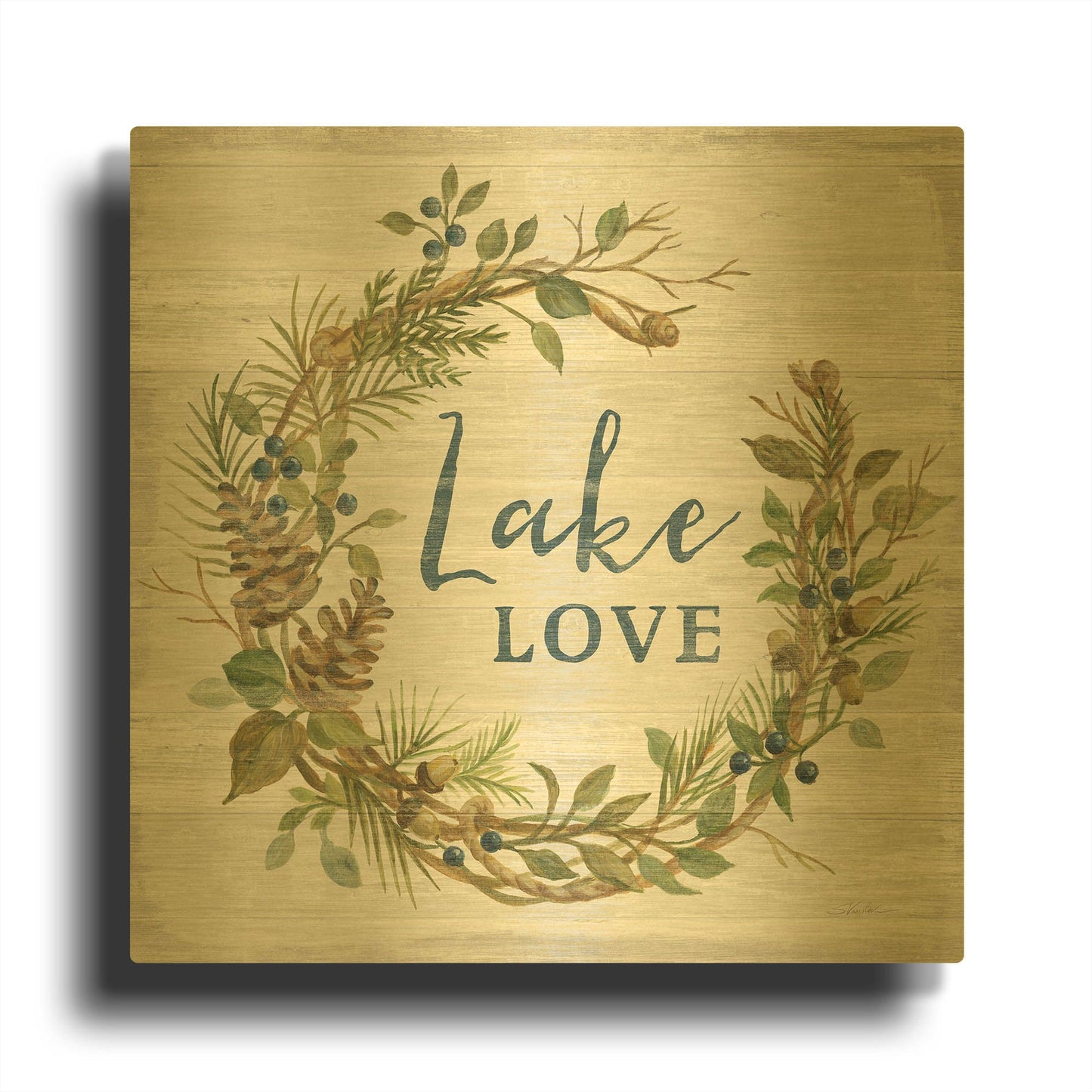 'Lakeside Retreat IV' By Silvia Vassileva Gold Metal Wall Art