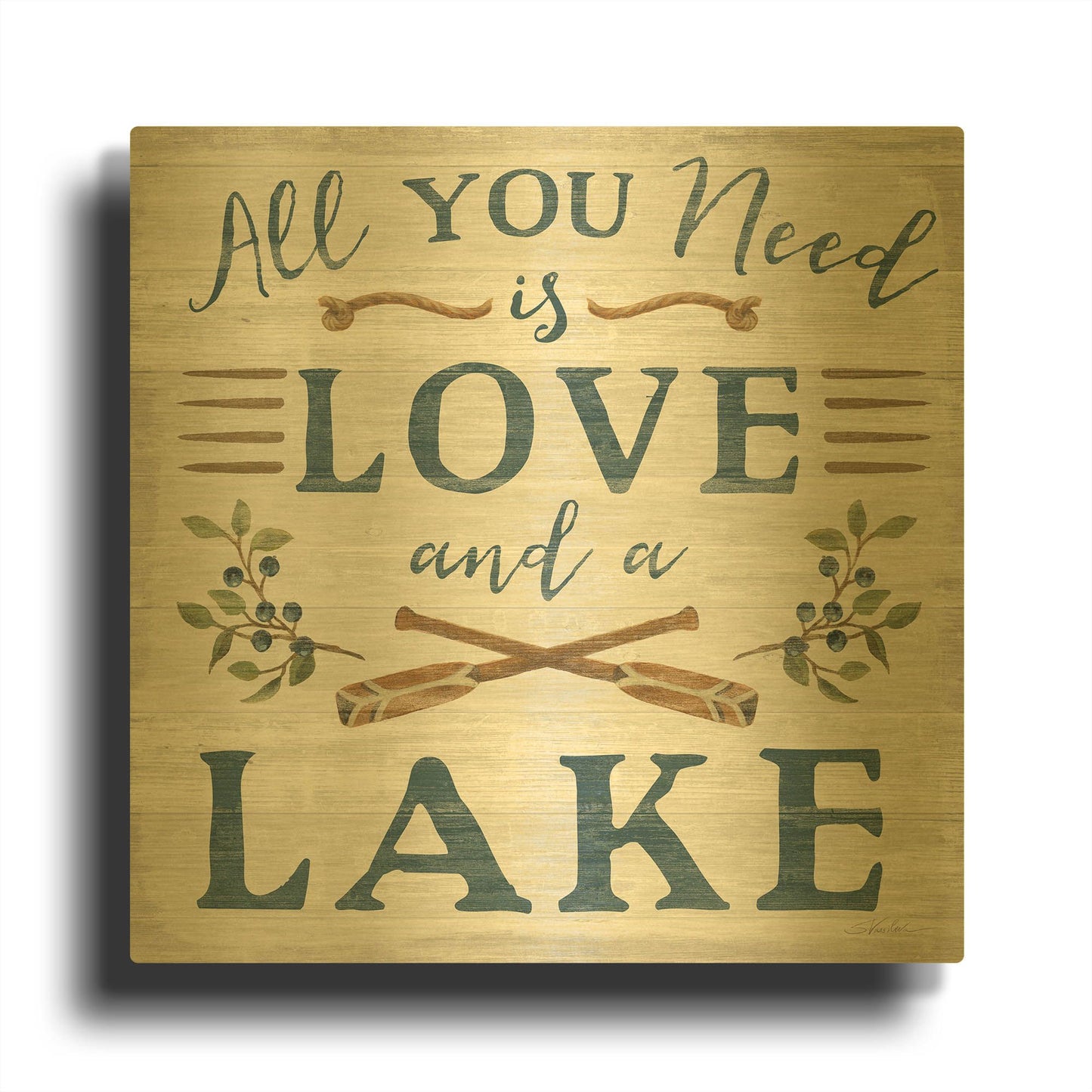 'Lakeside Retreat VI' By Silvia Vassileva Gold Metal Wall Art