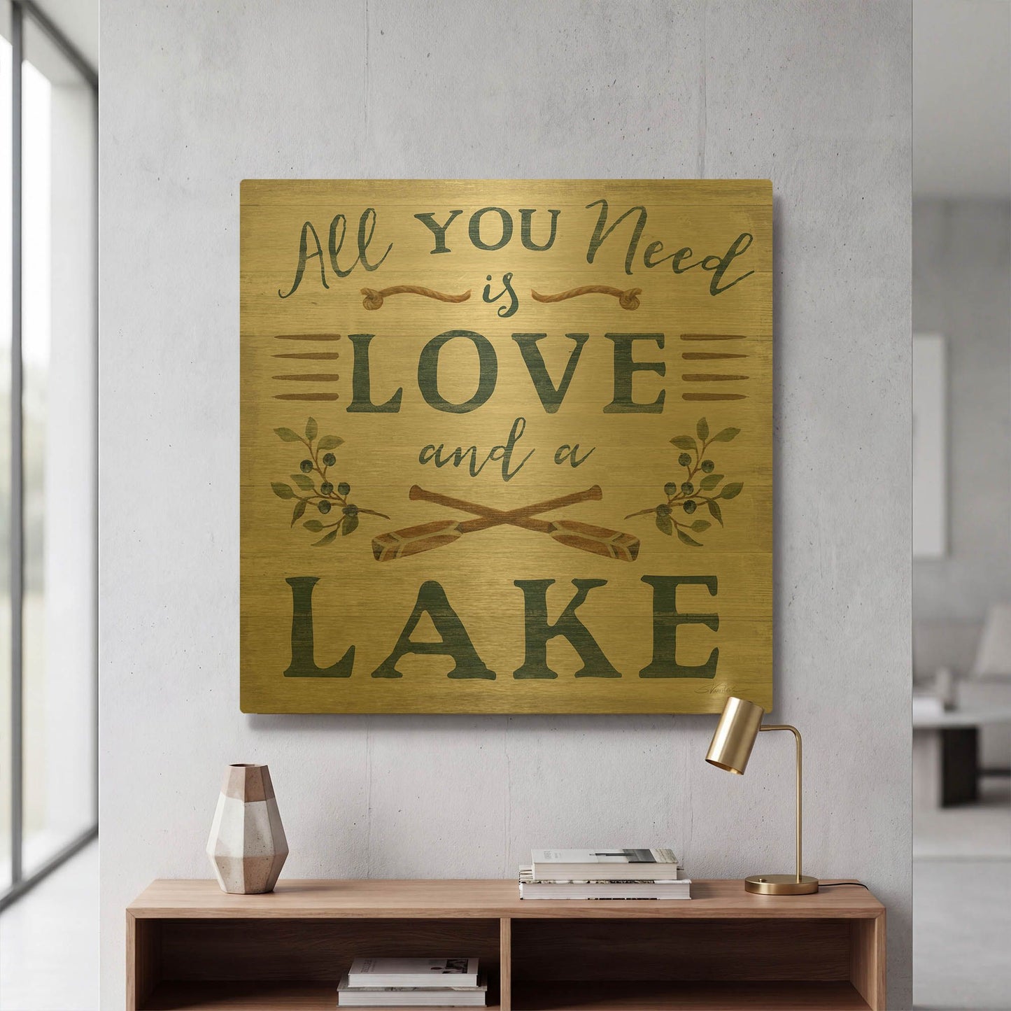 'Lakeside Retreat VI' By Silvia Vassileva Gold Metal Wall Art