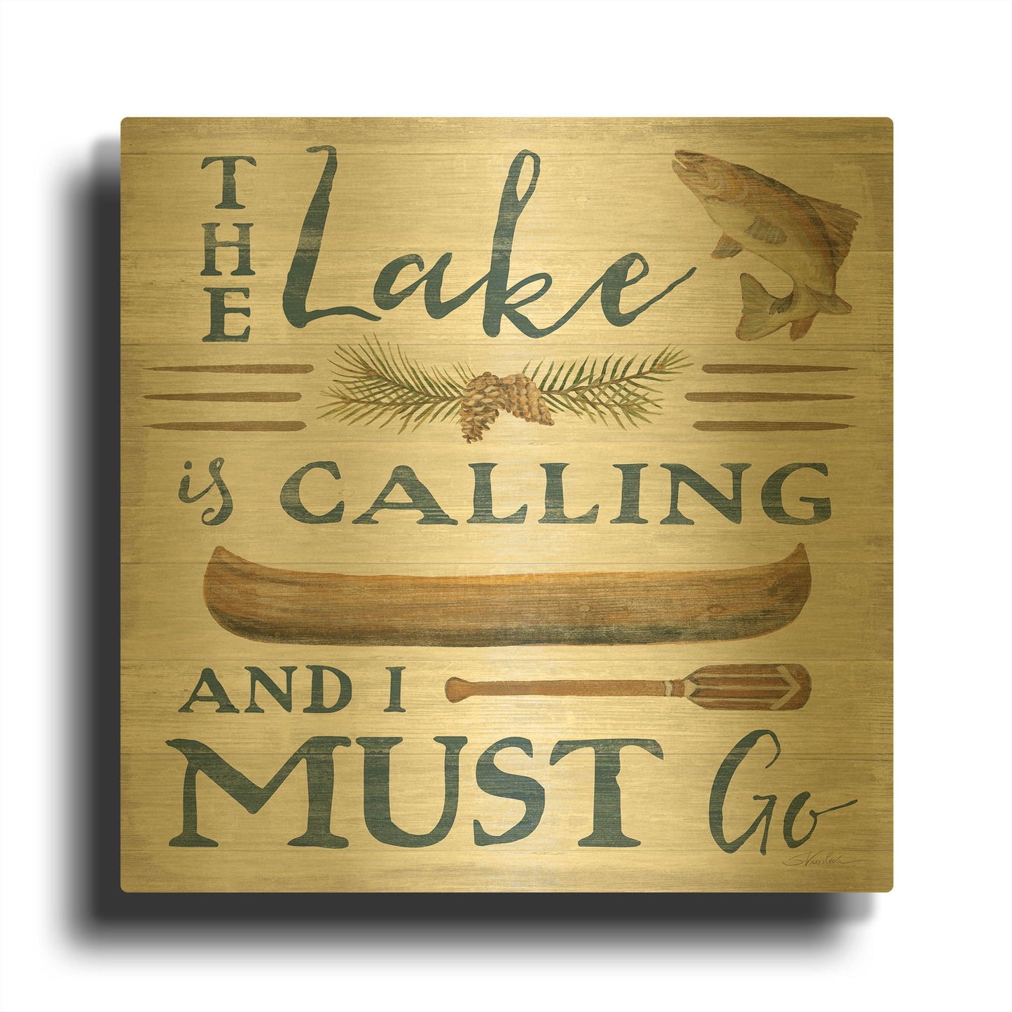 'Lakeside Retreat VIII' By Silvia Vassileva Gold Metal Wall Art