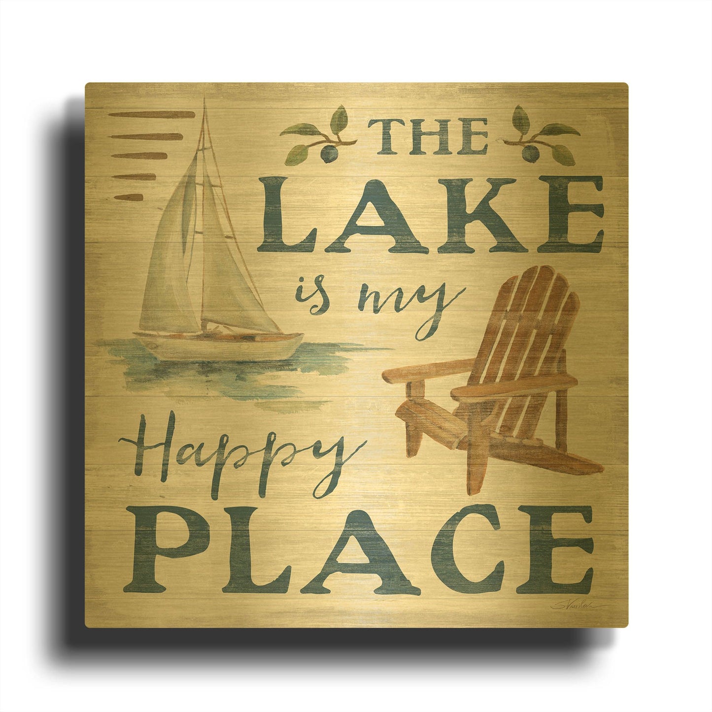 'Lakeside Retreat IX' By Silvia Vassileva Gold Metal Wall Art