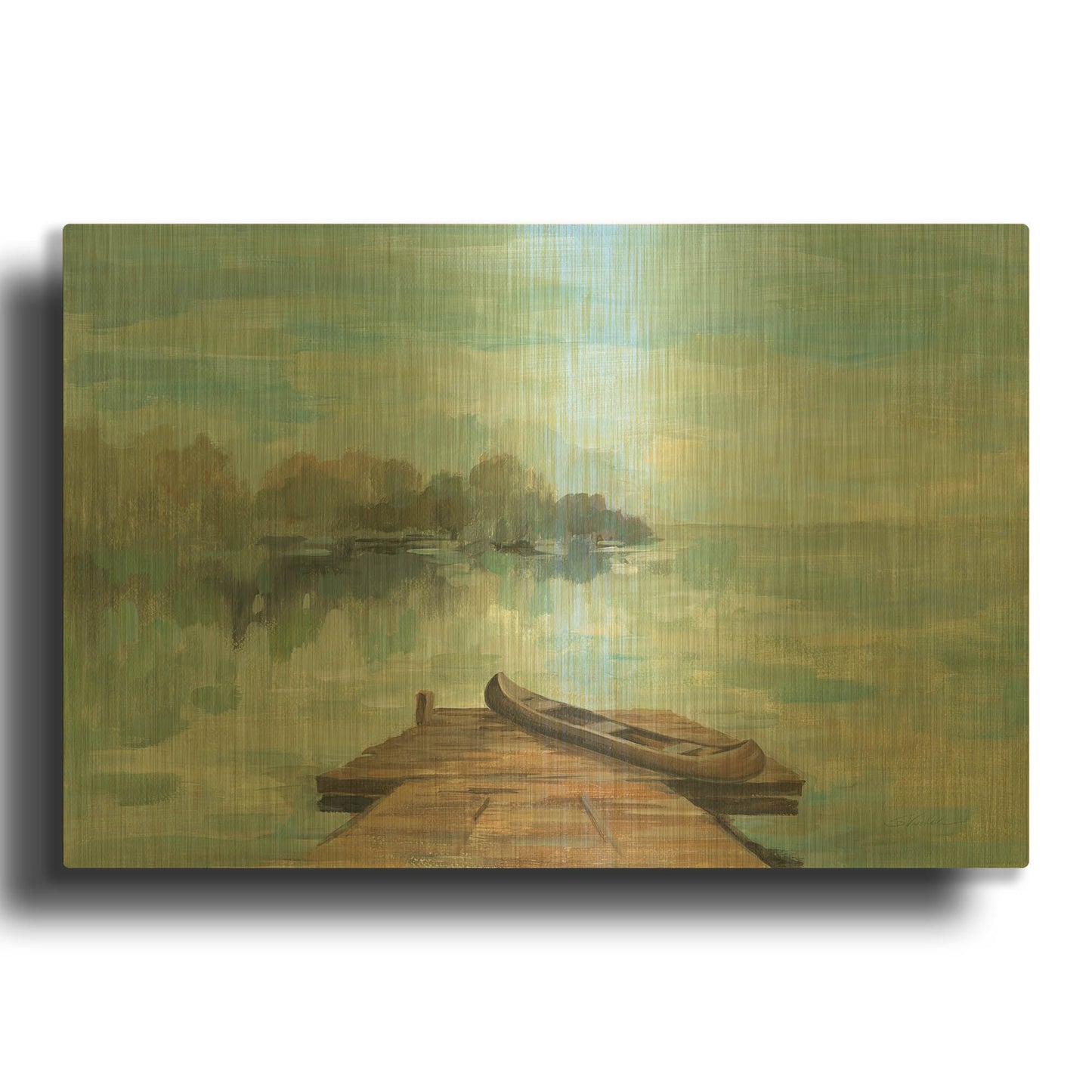 'Lakeside Retreat II no Wood' By Silvia Vassileva Gold Metal Wall Art