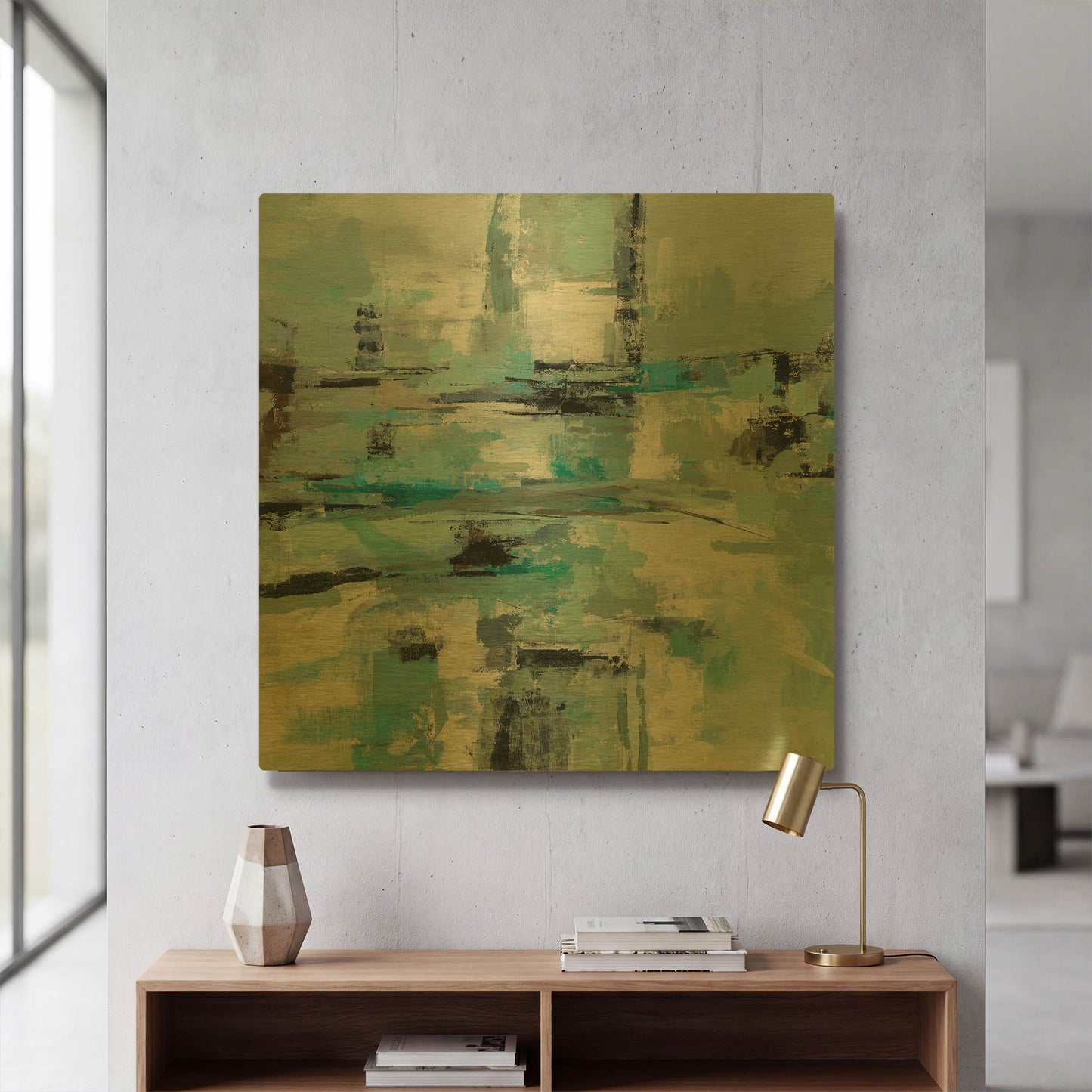 'Sage Sea Foam' By Silvia Vassileva Gold Metal Wall Art