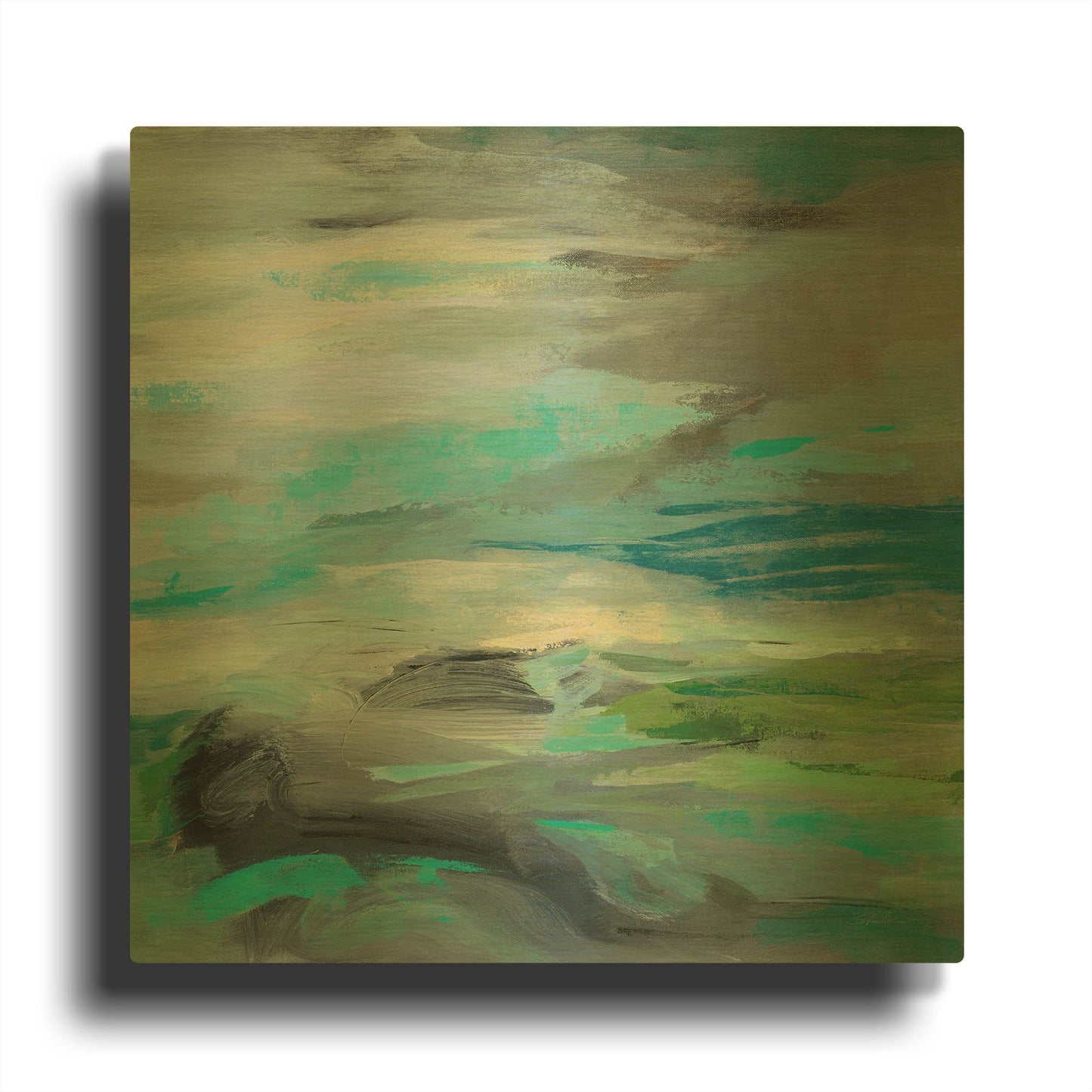 'Volcano Edge' By Silvia Vassileva Gold Metal Wall Art