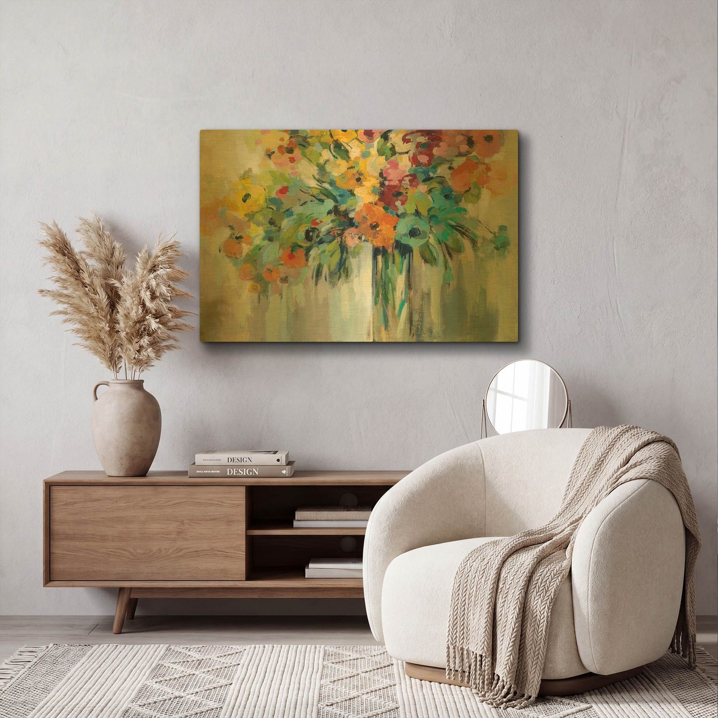 'Cloud of Flowers' By Silvia Vassileva Gold Metal Wall Art