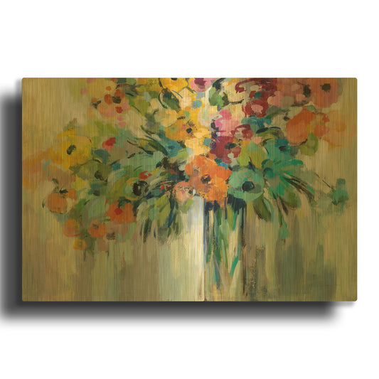 'Cloud of Flowers' By Silvia Vassileva Gold Metal Wall Art