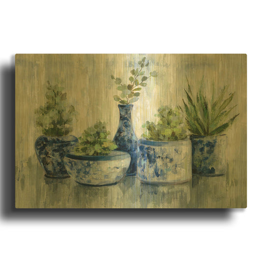 'Chinoiserie Plants' By Silvia Vassileva Gold Metal Wall Art