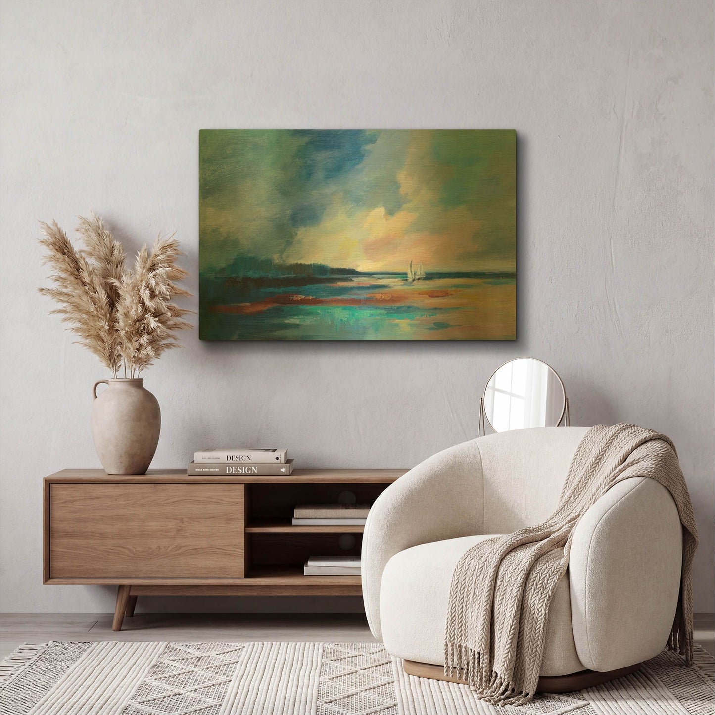 'Ultramarine Sea and Sky' By Silvia Vassileva Gold Metal Wall Art