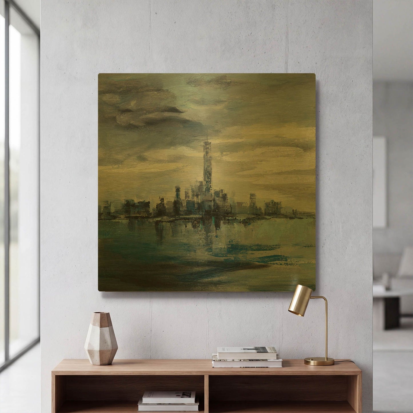 'Manhattan Winter' By Silvia Vassileva Gold Metal Wall Art