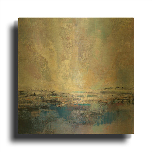 'Coastal View II' By Silvia Vassileva Gold Metal Wall Art