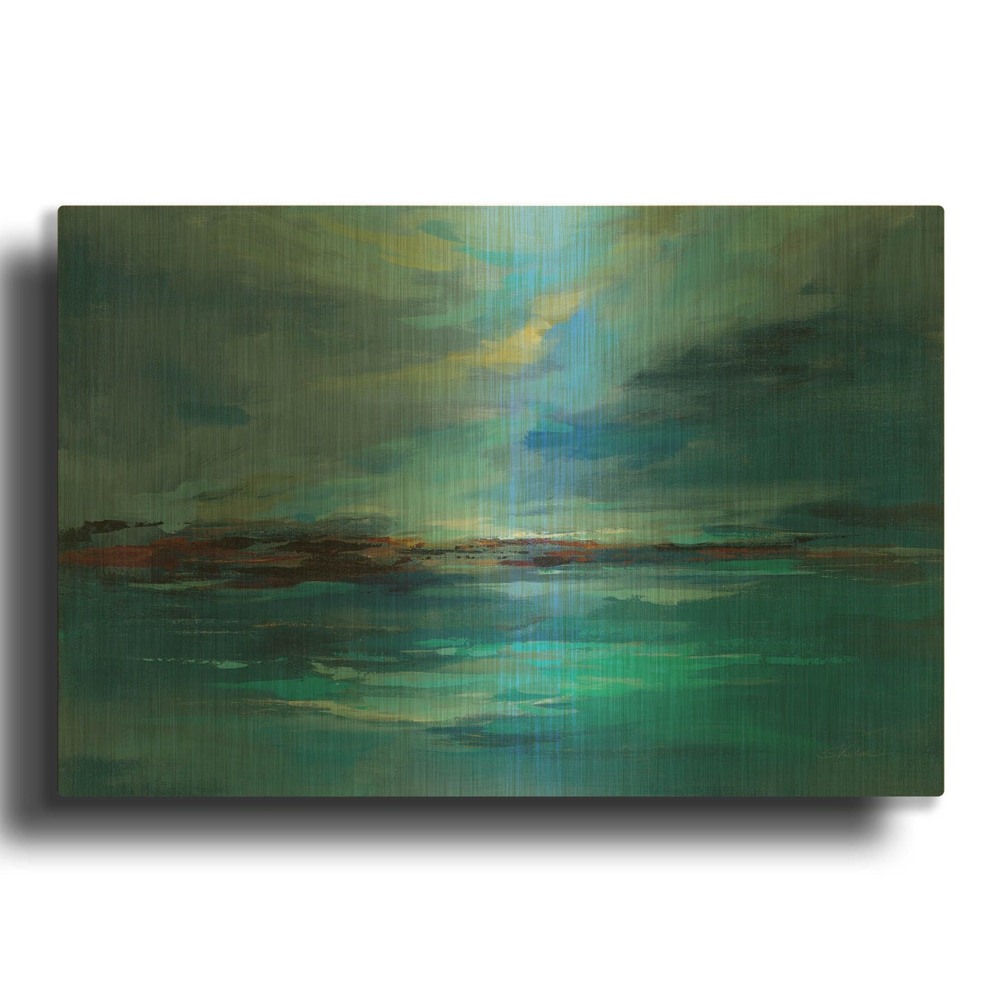 'Early Morning Sea' By Silvia Vassileva Gold Metal Wall Art