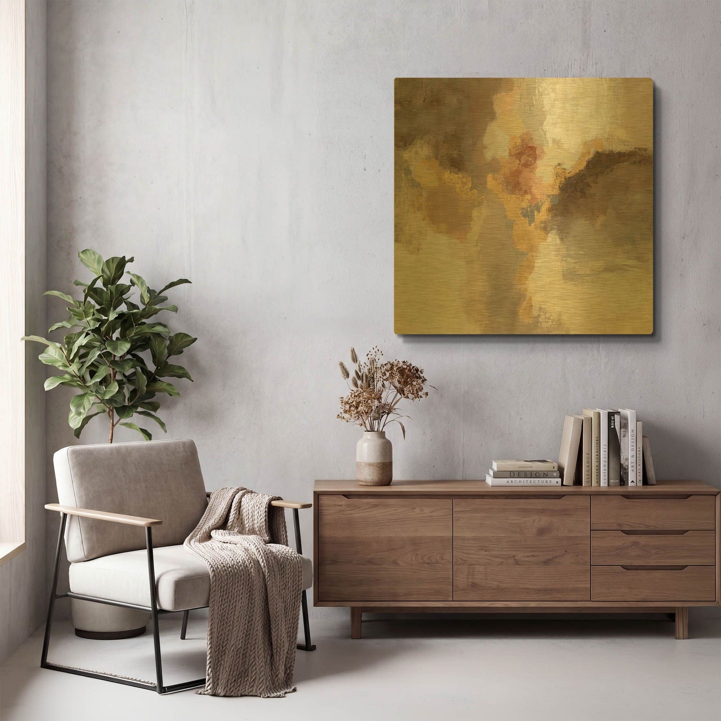 'Sparkle Abstract I' By Silvia Vassileva Gold Metal Wall Art