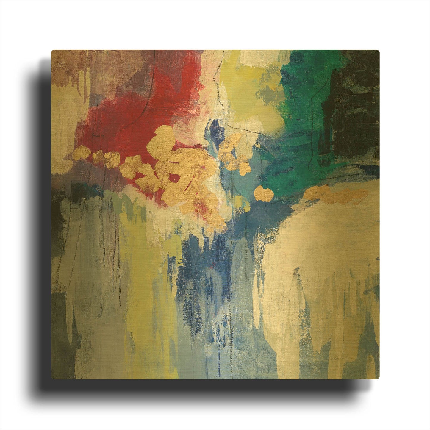 'Sparkle Abstract III' By Silvia Vassileva Gold Metal Wall Art