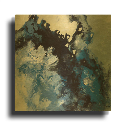 'Roaring Waves I' By Silvia Vassileva Gold Metal Wall Art