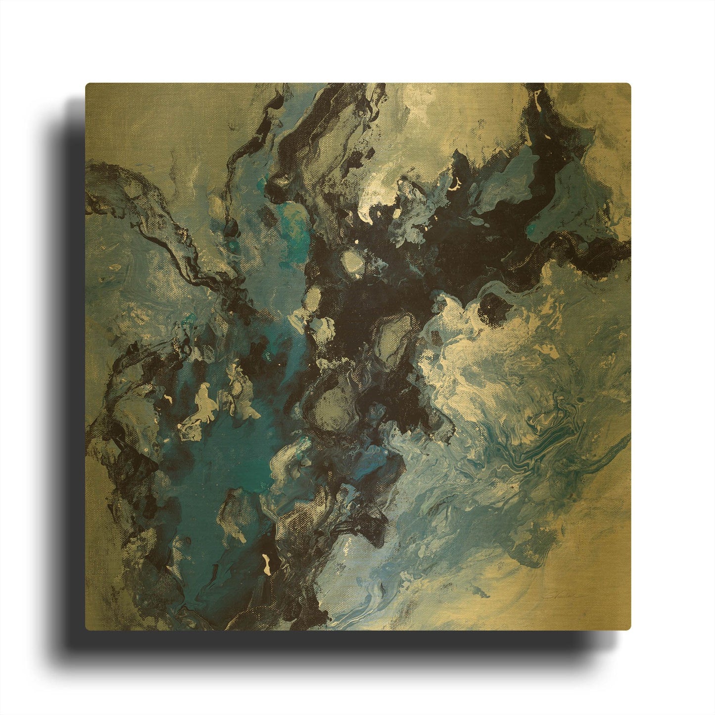 'Roaring Waves II' By Silvia Vassileva Gold Metal Wall Art