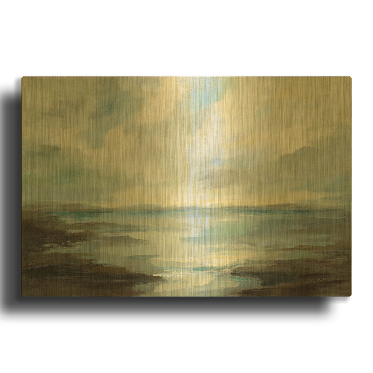 'Northern Lagoon' By Silvia Vassileva Gold Metal Wall Art