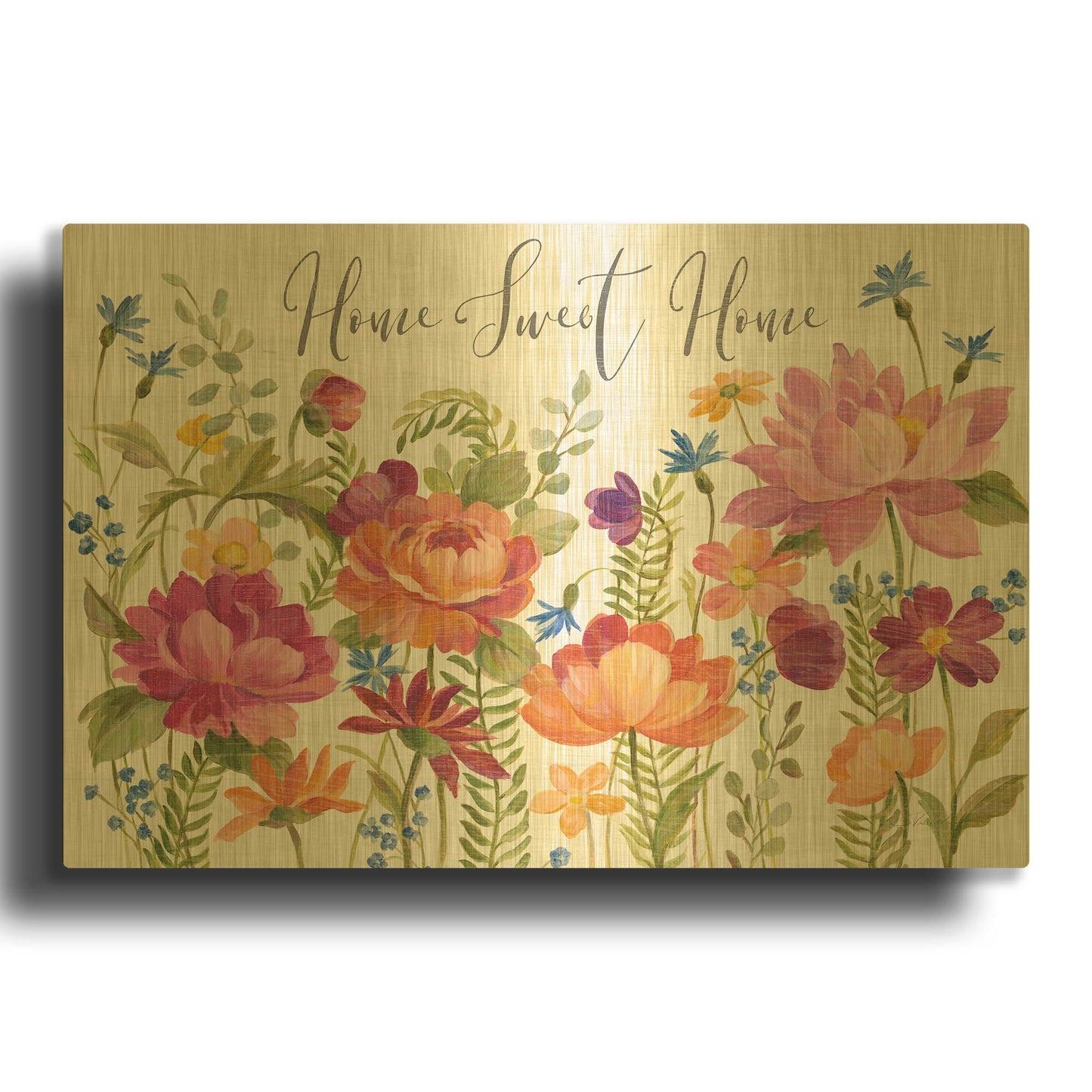 'Garden Party V' By Silvia Vassileva Gold Metal Wall Art