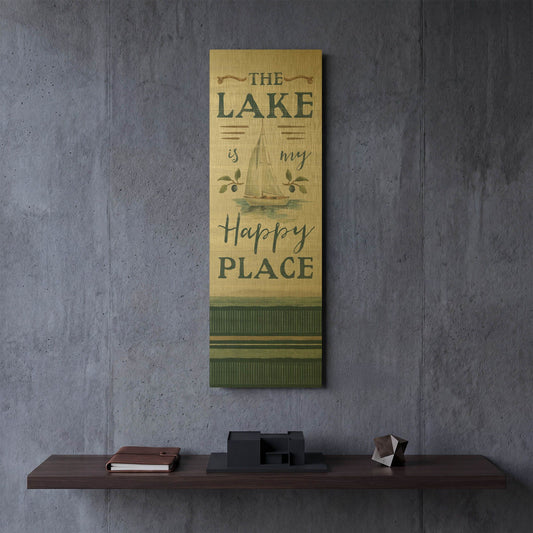 'Lakeside Retreat Happy Place' By Silvia Vassileva Gold Metal Wall Art