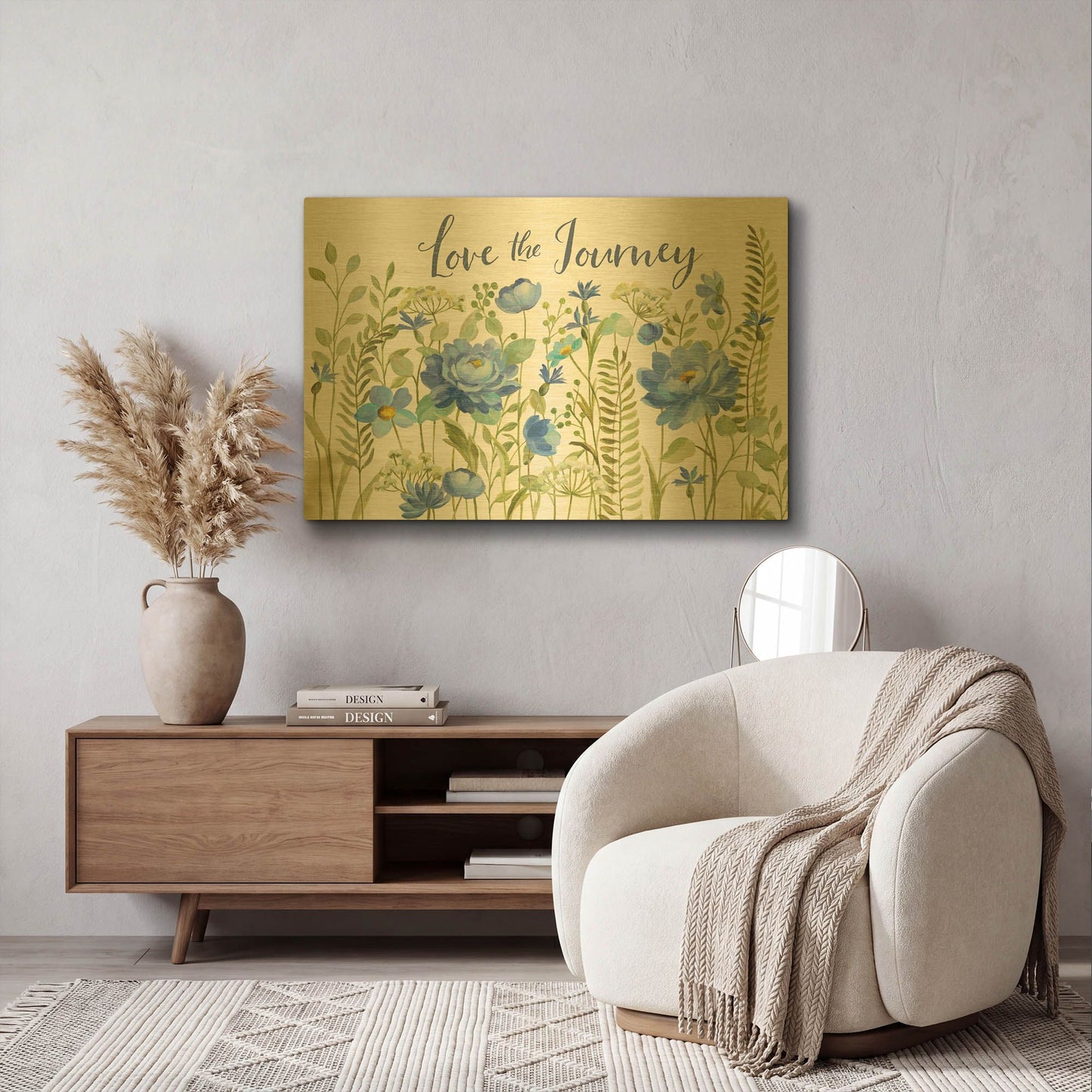'Botanical Blue II' By Silvia Vassileva Gold Metal Wall Art