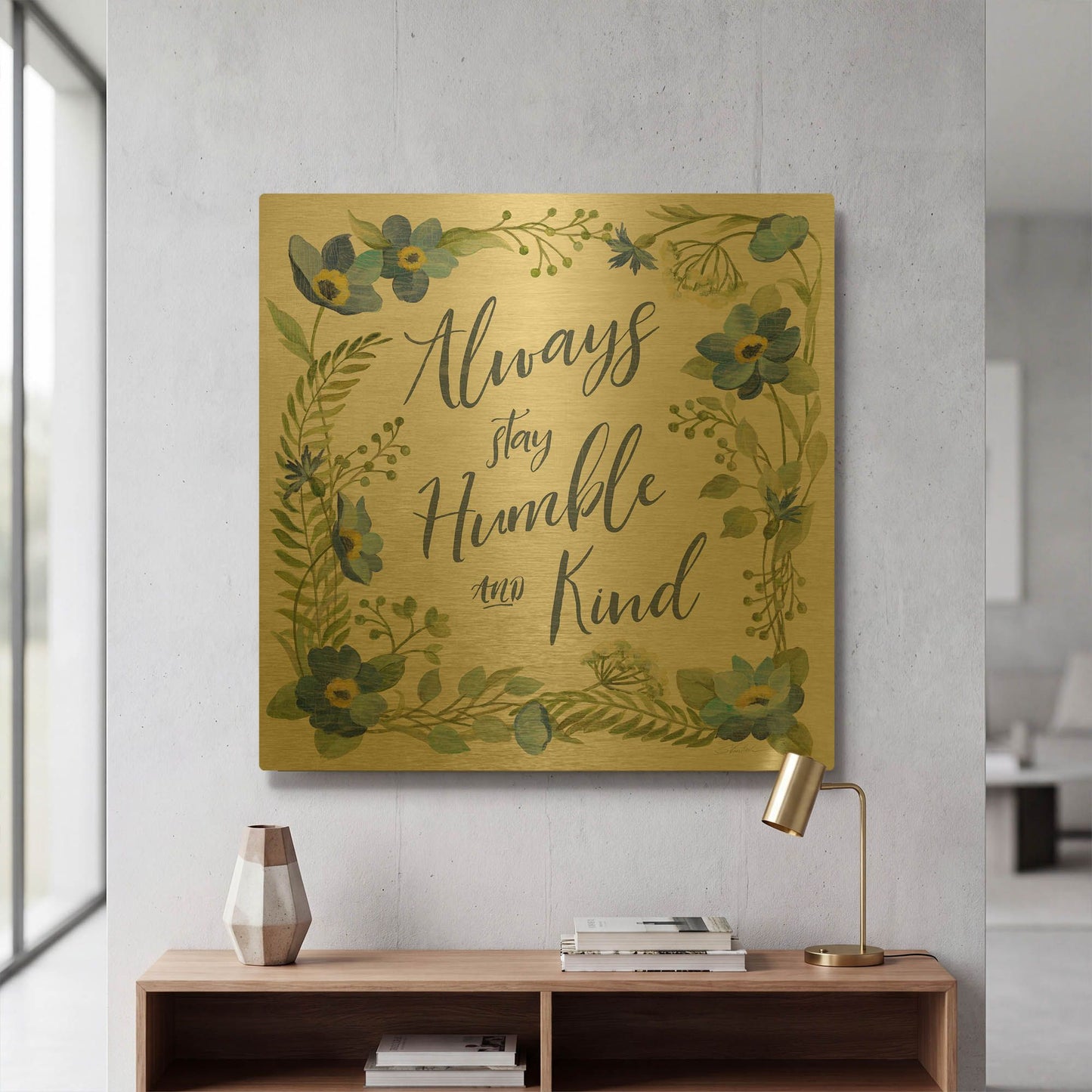 'Botanical Blue IV' By Silvia Vassileva Gold Metal Wall Art