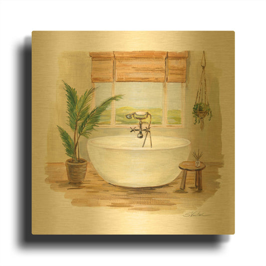 'Sunny Spa I' By Silvia Vassileva Gold Metal Wall Art