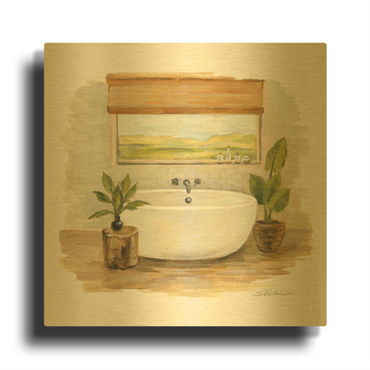 'Sunny Spa II' By Silvia Vassileva Gold Metal Wall Art