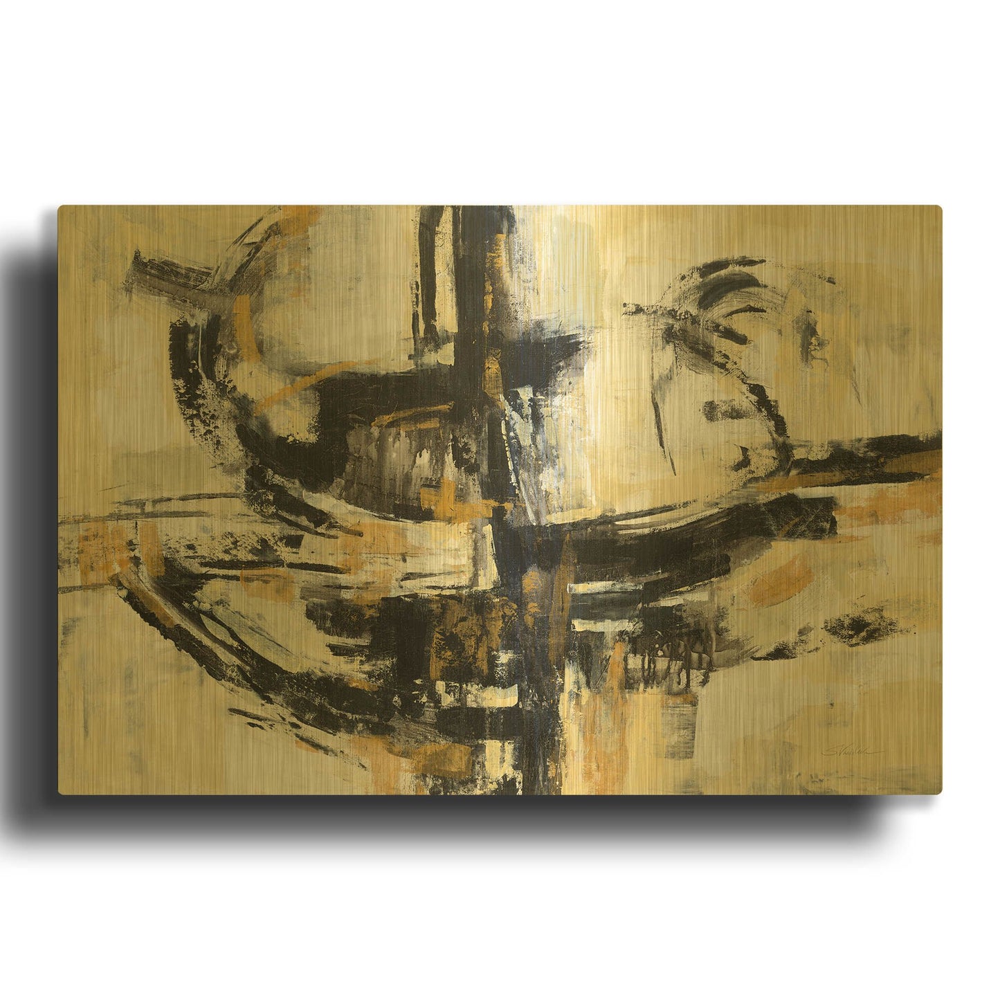 'Concept' By Silvia Vassileva Gold Metal Wall Art