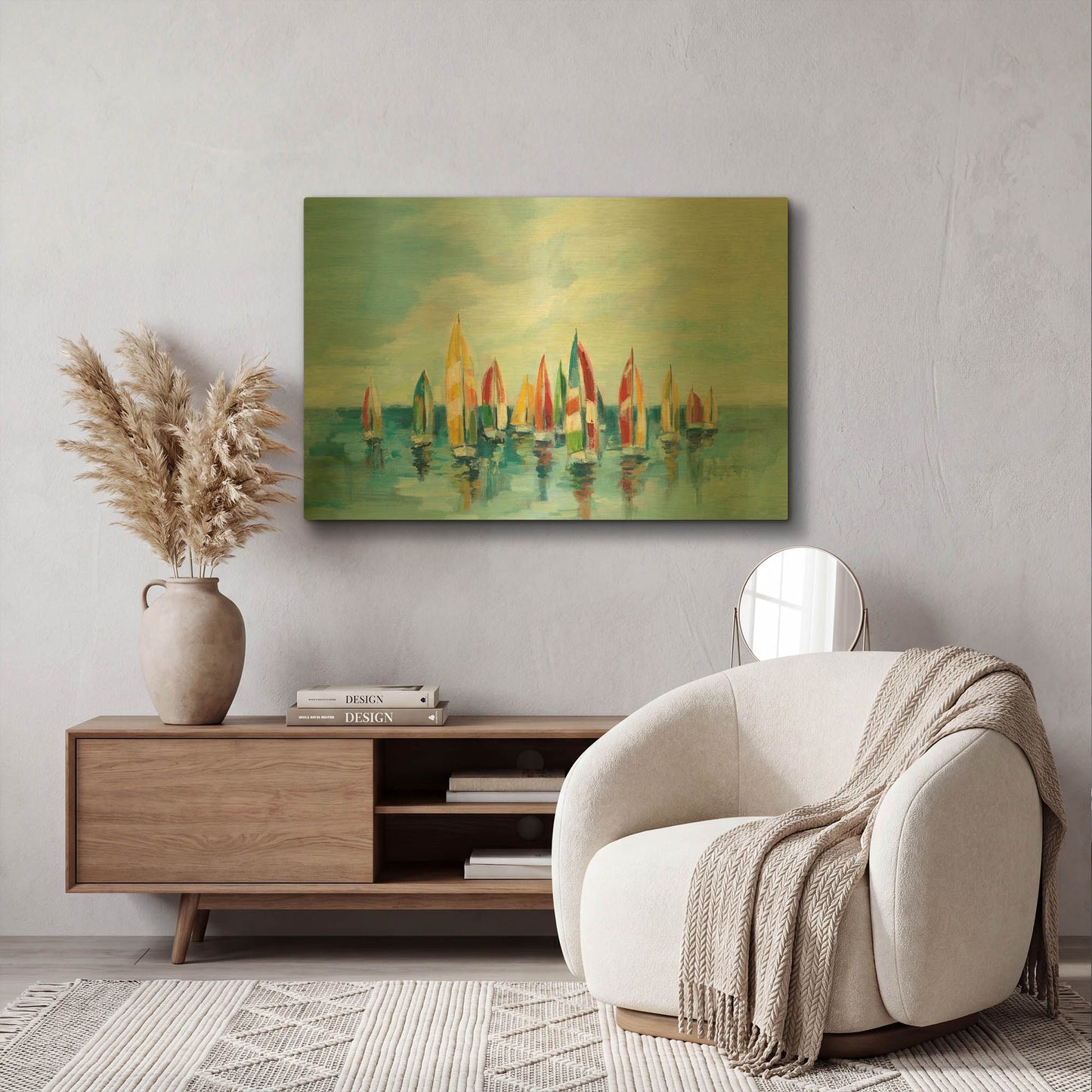 'Regatta' By Silvia Vassileva Gold Metal Wall Art