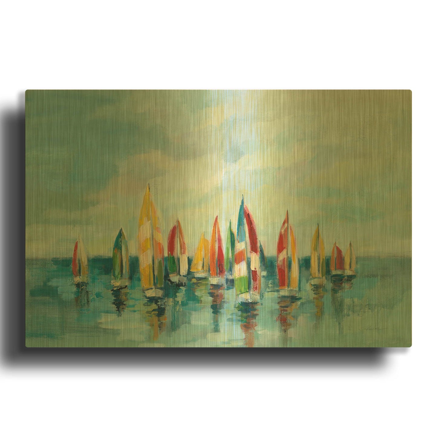 'Regatta' By Silvia Vassileva Gold Metal Wall Art
