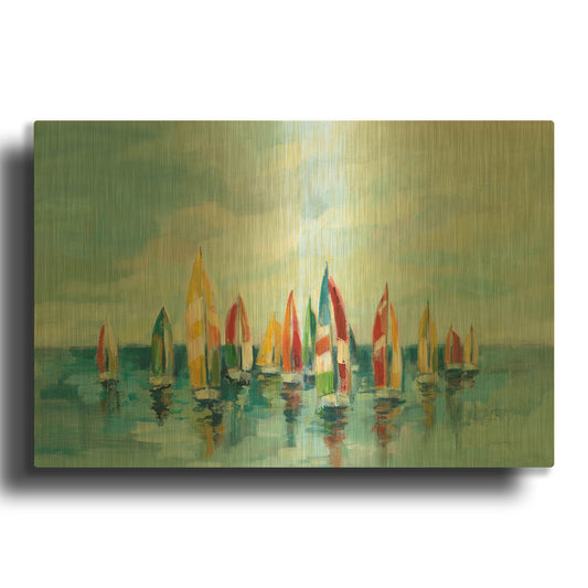 'Regatta' By Silvia Vassileva Gold Metal Wall Art