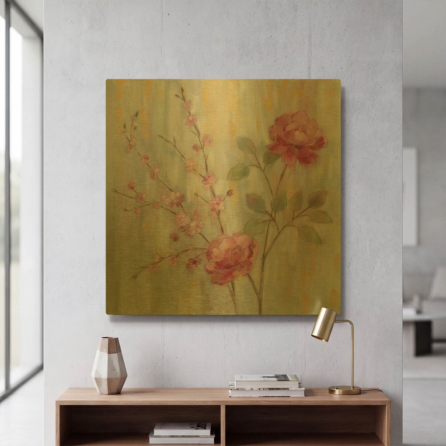 'Contemporary Chinoiserie' By Silvia Vassileva Gold Metal Wall Art