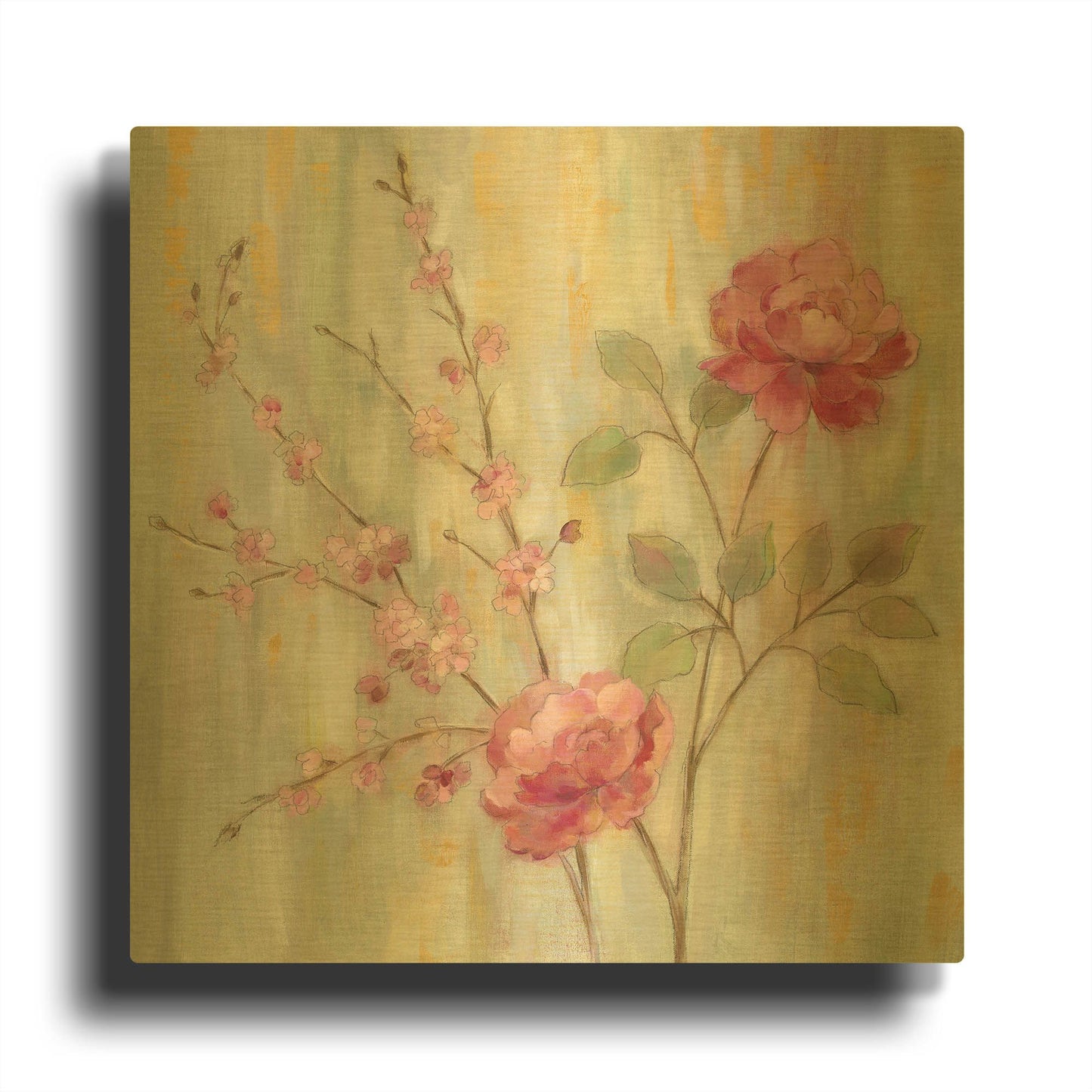 'Contemporary Chinoiserie' By Silvia Vassileva Gold Metal Wall Art