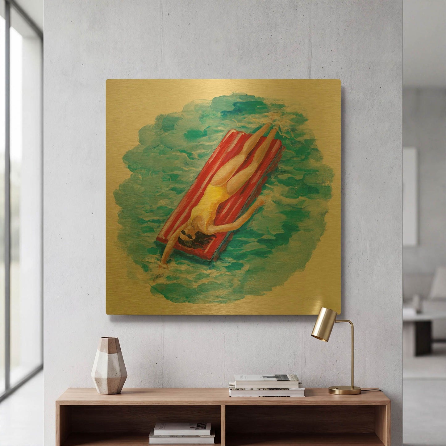 'Sunbather II' By Silvia Vassileva Gold Metal Wall Art