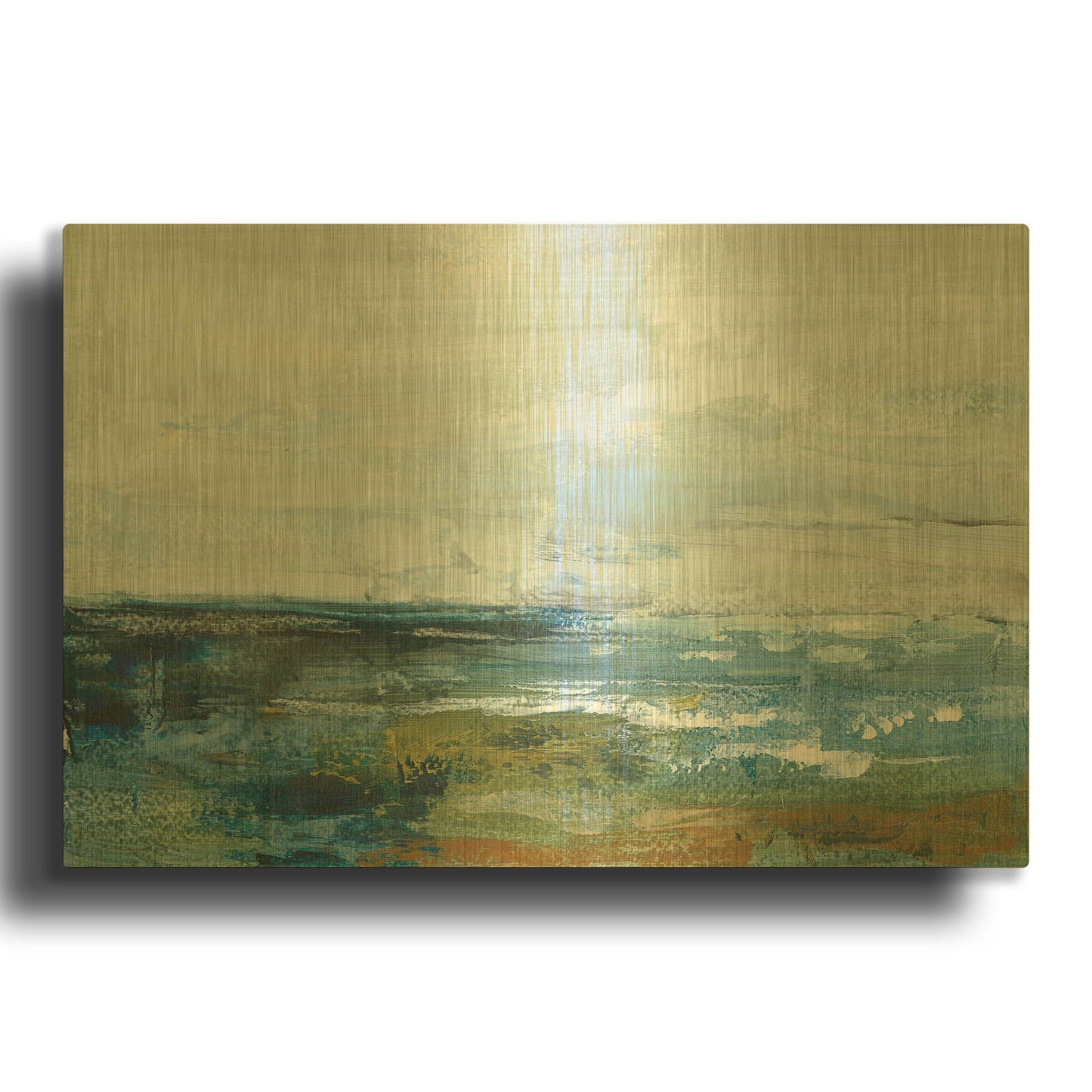 'Morning Seascape' By Silvia Vassileva Gold Metal Wall Art