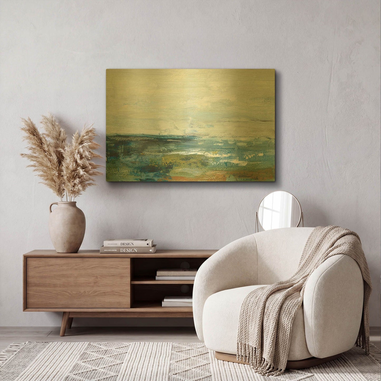 'Morning Seascape' By Silvia Vassileva Gold Metal Wall Art