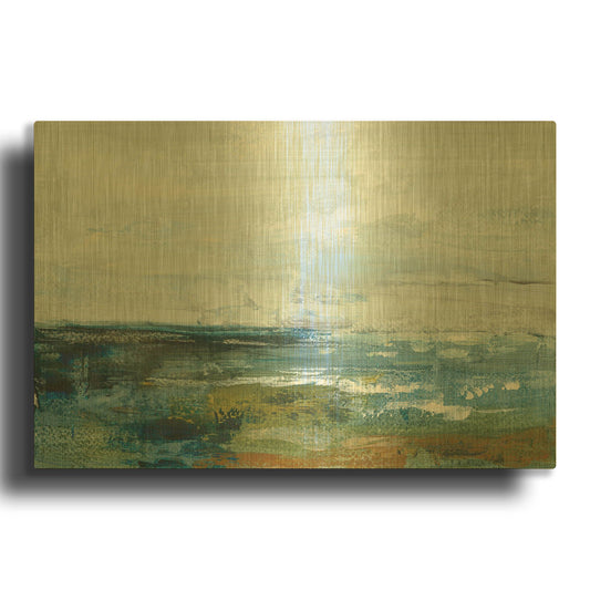 'Morning Seascape' By Silvia Vassileva Gold Metal Wall Art