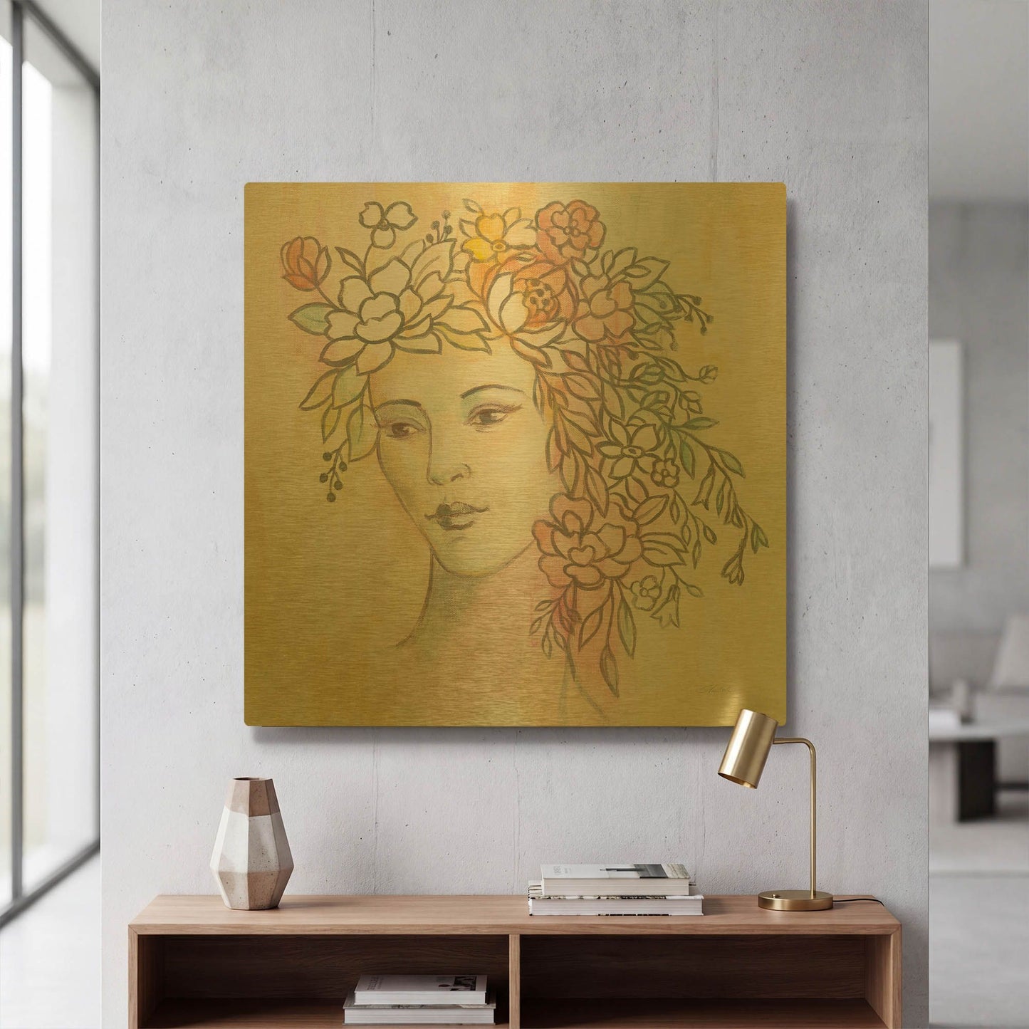'Primavera' By Silvia Vassileva Gold Metal Wall Art