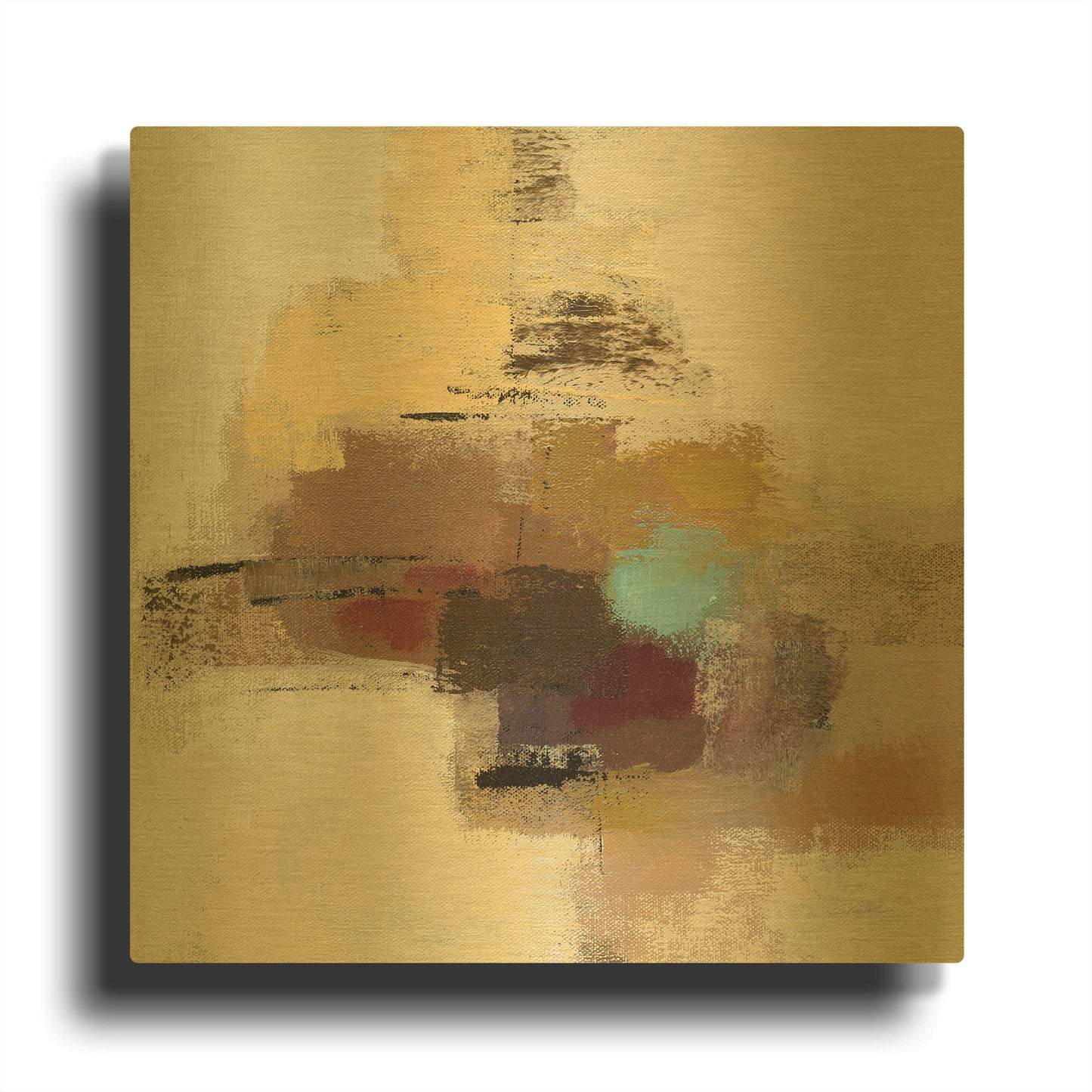 'Morello Cherry Abstract II' By Silvia Vassileva Gold Metal Wall Art