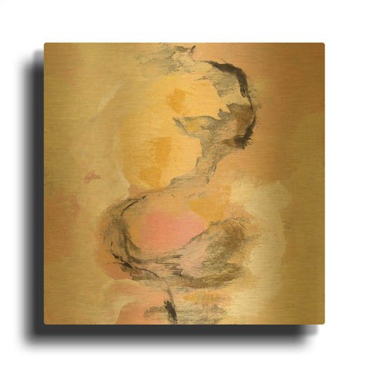 'Peony Aroma I' By Silvia Vassileva Gold Metal Wall Art