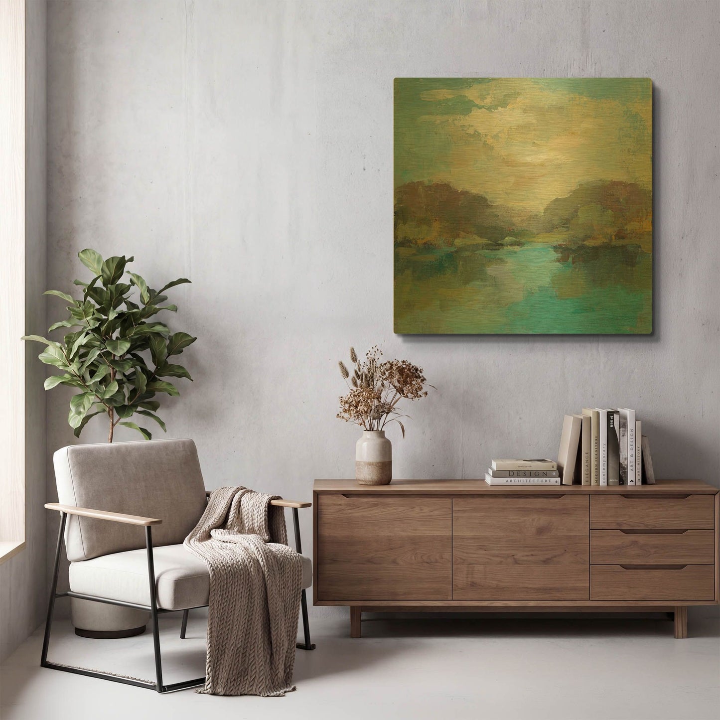 'Mini Landscape' By Silvia Vassileva Gold Metal Wall Art