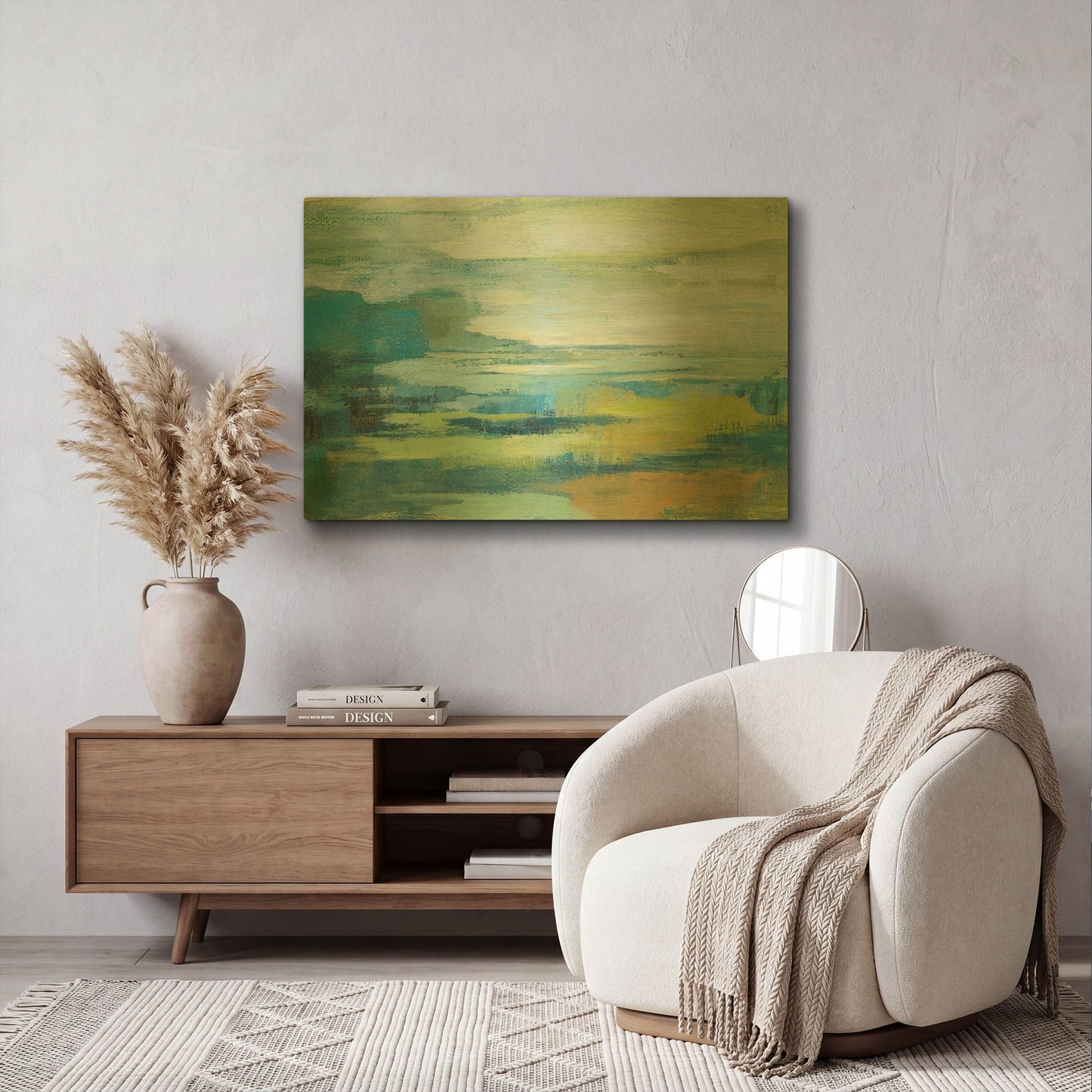 'Early Spring Lake' By Silvia Vassileva Gold Metal Wall Art