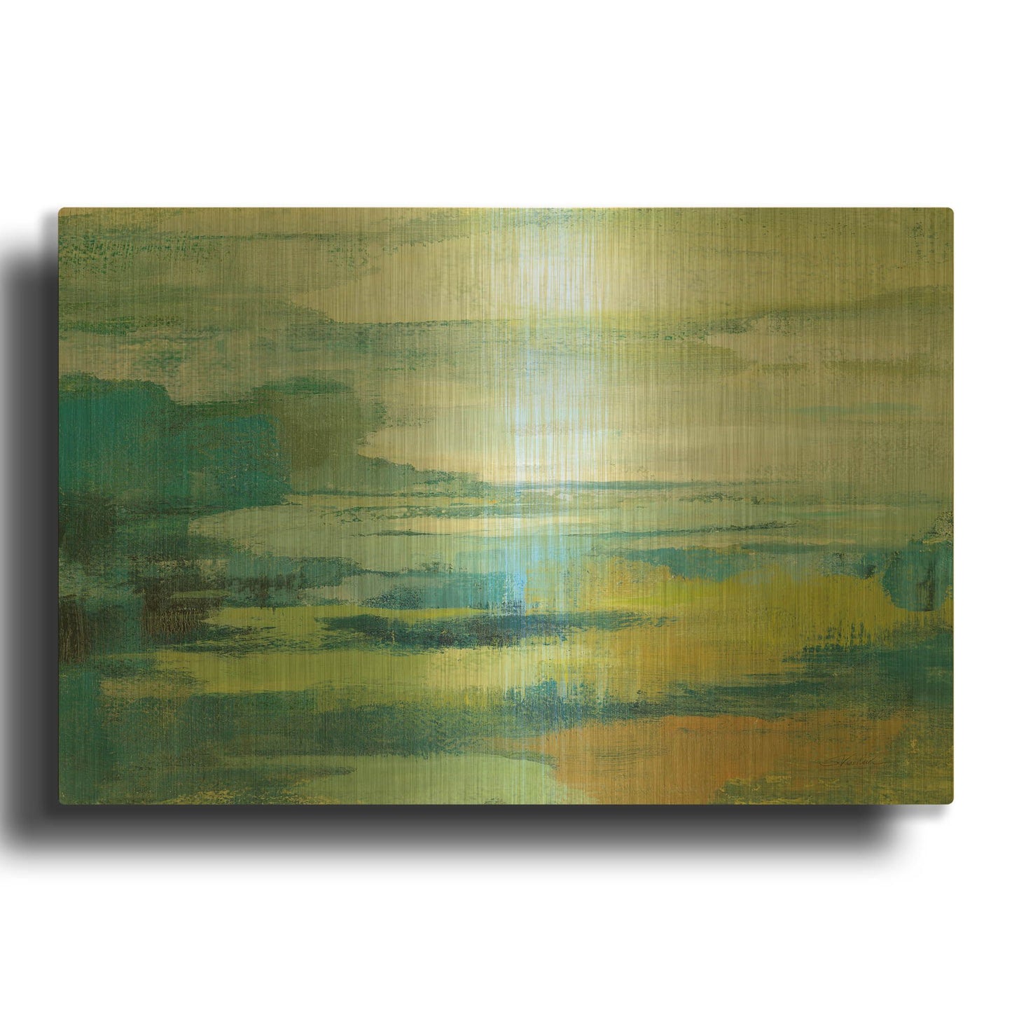 'Early Spring Lake' By Silvia Vassileva Gold Metal Wall Art