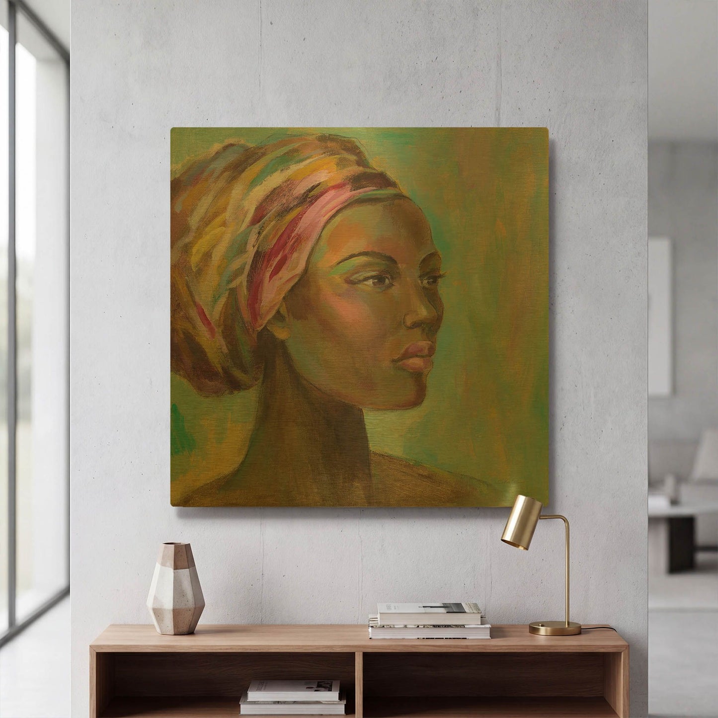 'African Woman I' By Silvia Vassileva Gold Metal Wall Art