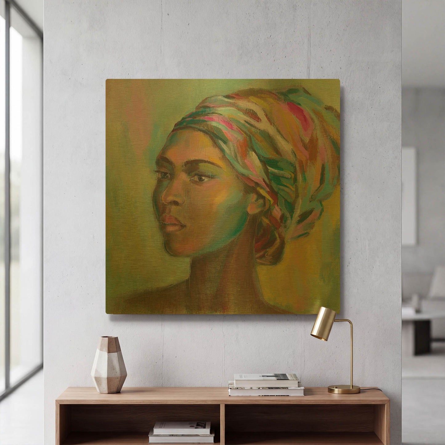 'African Woman II' By Silvia Vassileva Gold Metal Wall Art