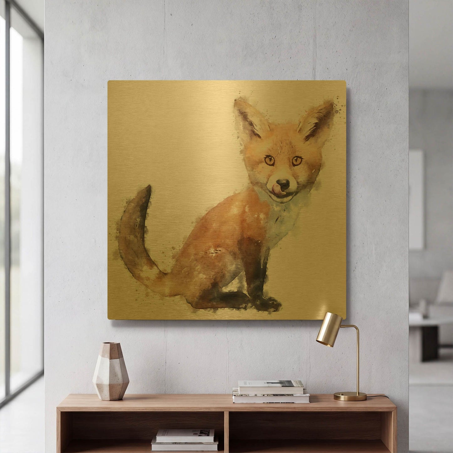 'Foxy Good' By Kim Curinga Gold Metal Wall Art