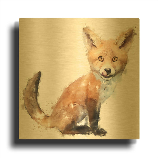 'Foxy Good' By Kim Curinga Gold Metal Wall Art